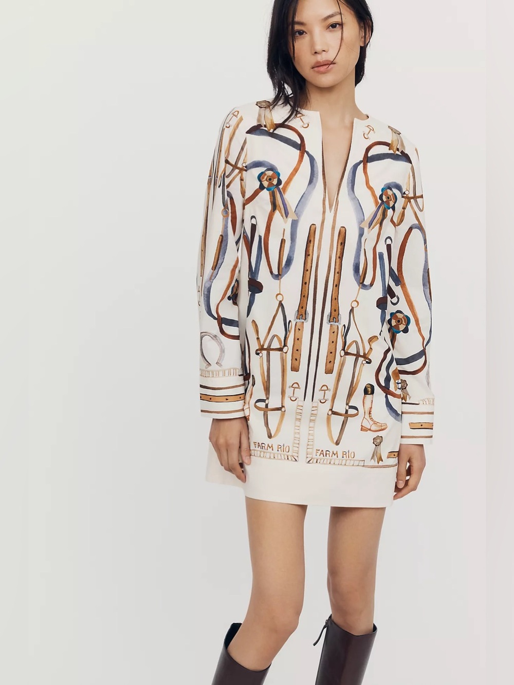 Farm Rio Equestrian Scarf Mini Dress